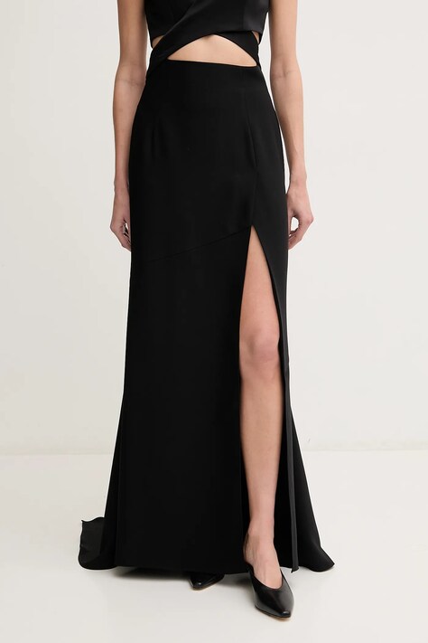 Sandro Ferrone fustă culoarea negru, midi, evazati, S23XBEBATMAN