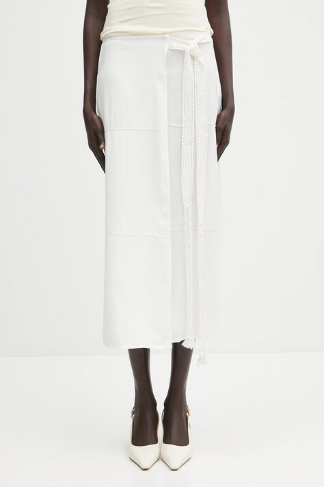 Wales Bonner szoknya Antille fehér, midi, egyenes, WS25SK05.VI03.100