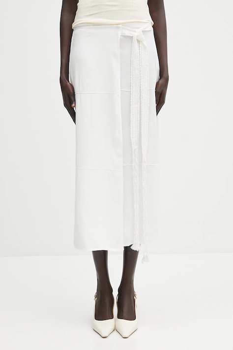 Wales Bonner szoknya Antille fehér, midi, egyenes, WS25SK05.VI03.100