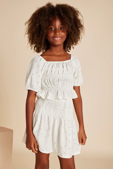 Дитяча спідниця Mayoral колір бежевий mini розкльошена 6971