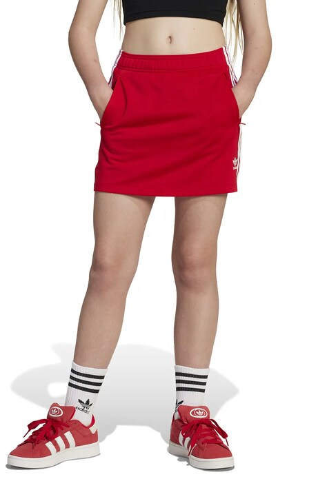 Dětská sukně adidas Originals červená barva, mini, áčková, JC9136