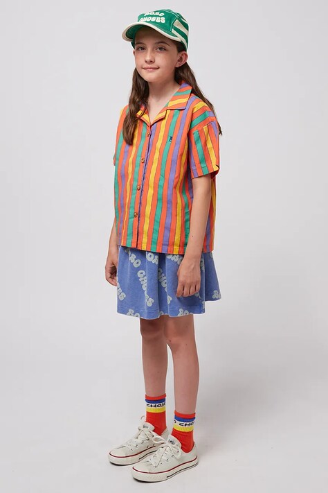 Dětská sukně Bobo Choses Wavy modrá barva, mini, áčková, 125AC141