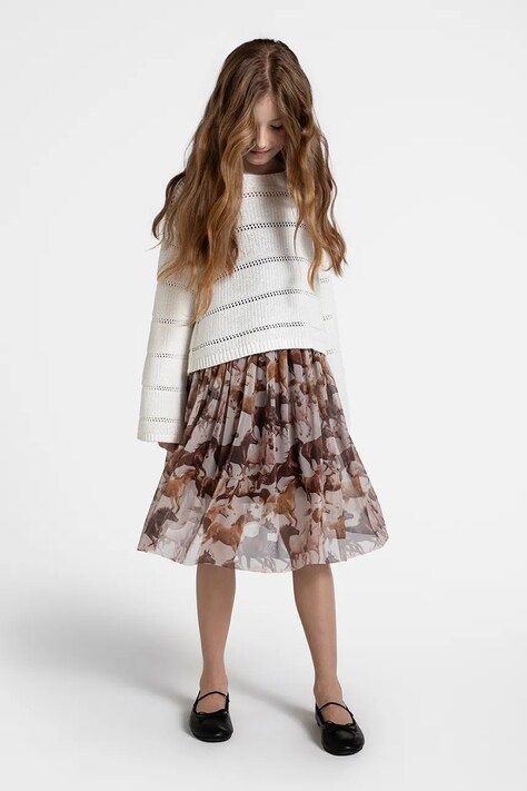 Пола Coccodrillo в бежово среднодълга разкроена NOSTALGIC MEADOW GIRL JUNIOR