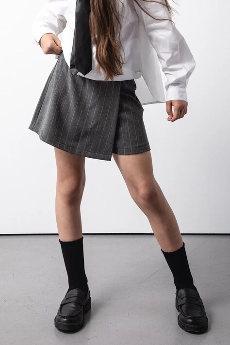 Sukně Coccodrillo šedá barva, mini, BACK TO SCHOOL GIRL