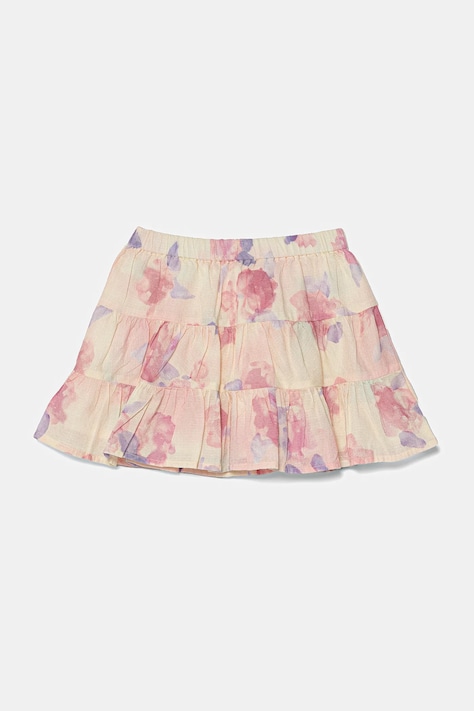 United Colors of Benetton fustă din bumbac pentru copii culoarea roz, mini, evazati, 4HYUG0015
