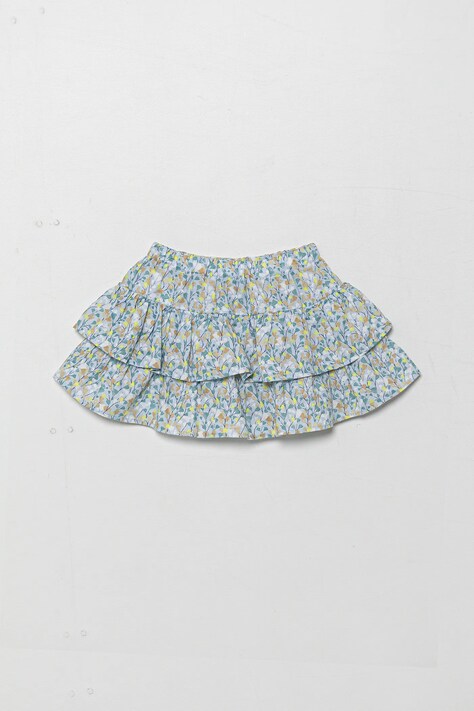 United Colors of Benetton spódnica lniana dziecięca kolor multicolor mini rozkloszowana 4Q1NG0010