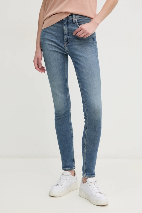 Džíny Calvin Klein Jeans dámské, tmavomodrá barva, J20J224492