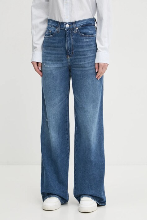 Rifle Tommy Jeans dámske, tmavomodrá farba, DW0DW19582