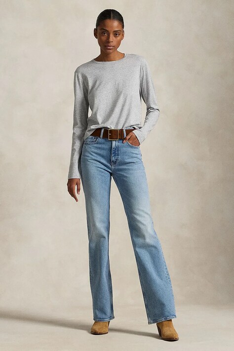 Polo Ralph Lauren blugi din bumbac femei high waist, 211970178