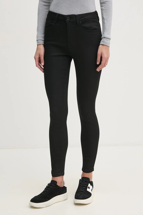 Pepe Jeans jeansi SUPER SKINNY JEANS HW femei, culoarea negru, PL204738XM7
