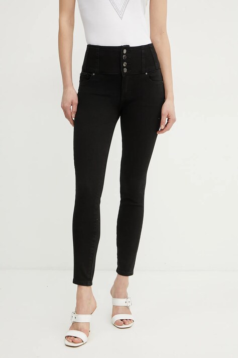 Guess jeansi femei, culoarea negru, W5RA1F D5LM1