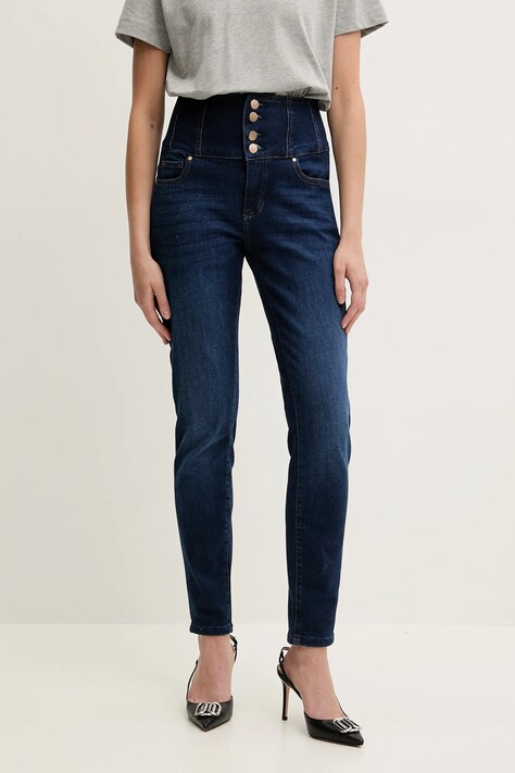 Guess jeansi femei, culoarea albastru marin, W5RA1F D5L91