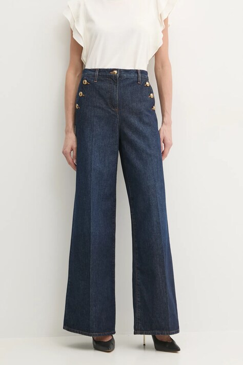Luisa Spagnoli jeansi femei, culoarea albastru marin, 541773