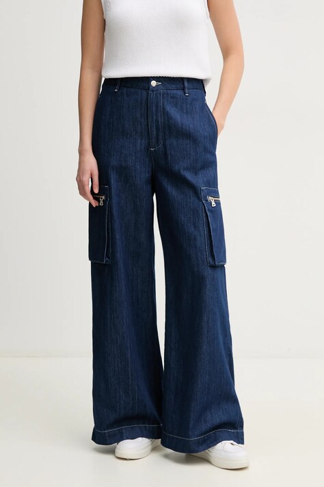 Sisley jeans din bumbac femei, culoarea albastru marin, 43GELF06K