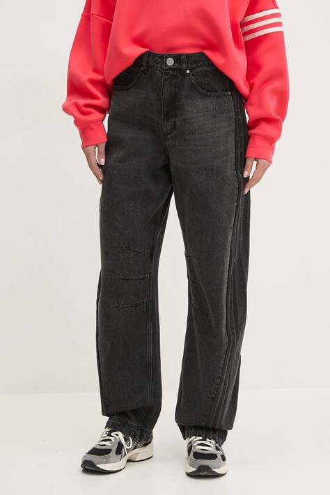 adidas Originals jeansi DENIM BN PANT femei high waist, JX9213