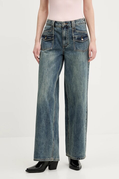 Guess Originals jeansi femei, culoarea albastru marin, W5RG02 D4XYD