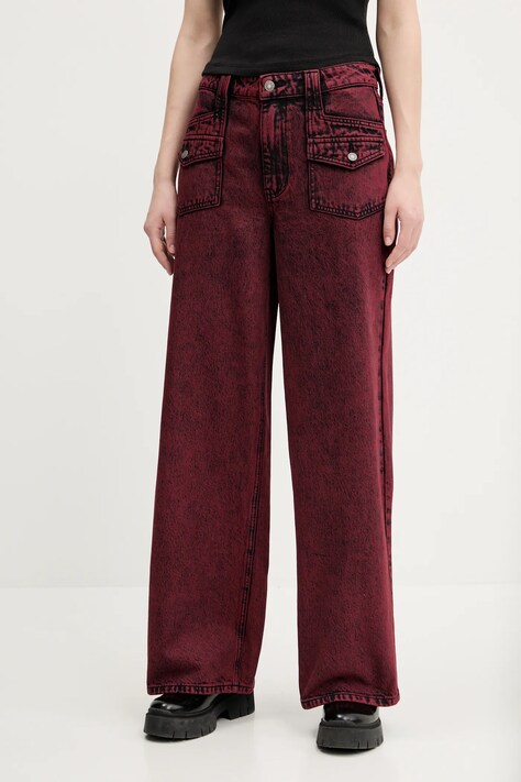 Guess Originals jeansi femei, culoarea bordo, W5RG02 D4XYE