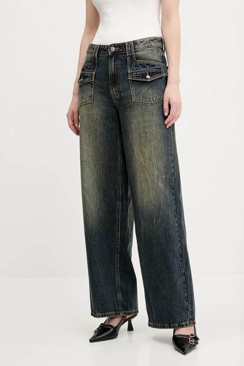 Guess Originals jeansi femei, culoarea albastru marin, W5RG02 D4XY0