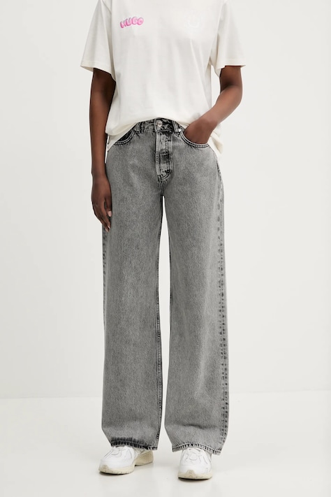 Džíny HUGO dámské, high waist, 50539781