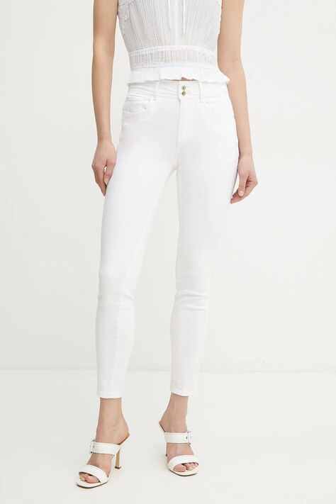 Džíny Guess dámské, bílá barva, W5GA34 D5N72