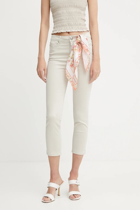 Guess jeansy CAPRI damskie kolor beżowy W5GA91 W93CM