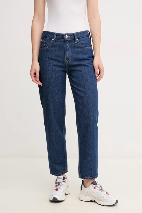 Tommy Hilfiger blugi din bumbac femei medium waist, WW0WW45417