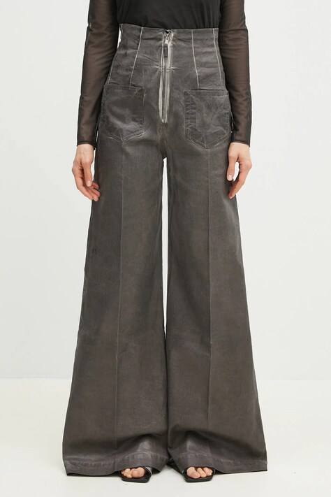 Штани Rick Owens Dirt Cooper жіночі колір сірий широкі висока посадка DS01E3303.SCF