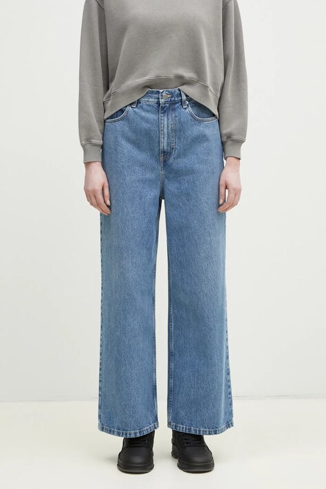 Bavlněné džíny Axel Arigato Wide-Leg Jeans dámské, modrá barva, A2628005