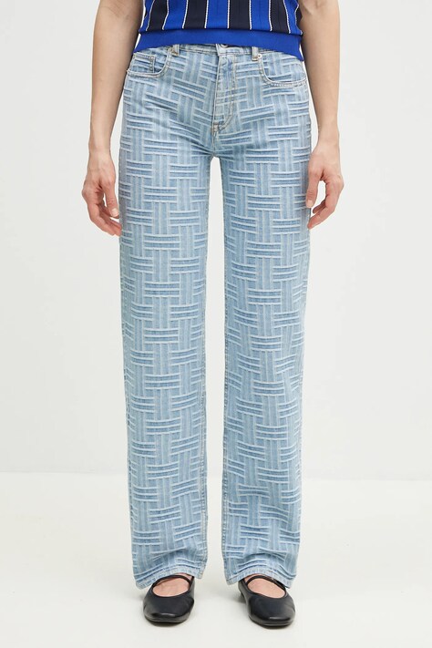 Kenzo jeansy damskie high waist FF52DP2166J4.DB