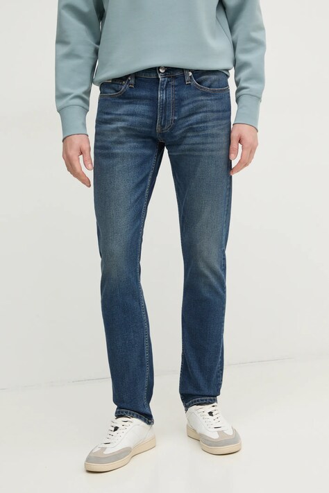 Calvin Klein Jeans jeansi barbati, culoarea albastru marin, J30J326518
