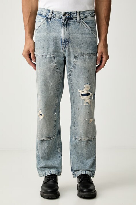 Levi's loose kavbojke moške 568 LOOSE STRT DBL KNEE modre A7367