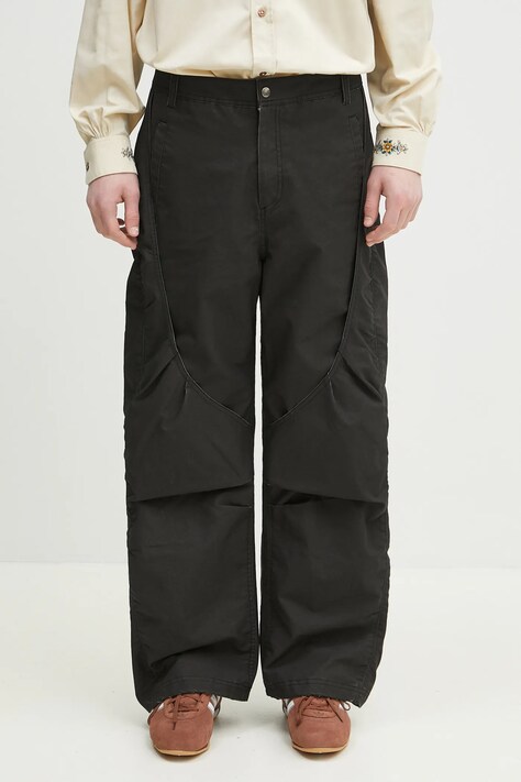 Andersson Bell pantaloni Arc Shirring bărbați, culoarea negru, drept, apa791m