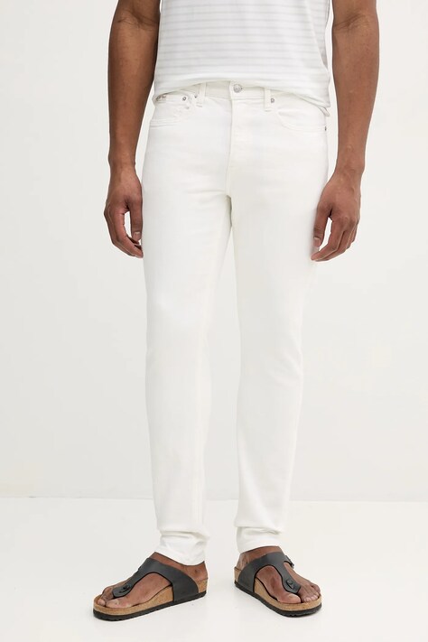Calvin Klein Jeans jeans bărbați, culoarea alb, J30J327541