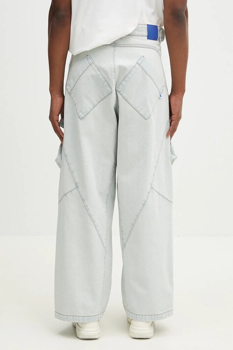 Бавовняні джинси Marcelo Burlon Bleach Denim Wide Cargo Light Blue No Co — фото 3
