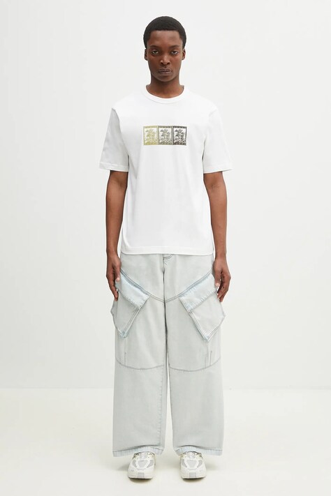 Бавовняні джинси Marcelo Burlon Bleach Denim Wide Cargo Light Blue No Co — фото 6
