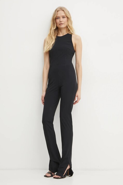 Patrizia Pepe salopeta culoarea negru, cu decolteu rotund, 8T0046 JZ26