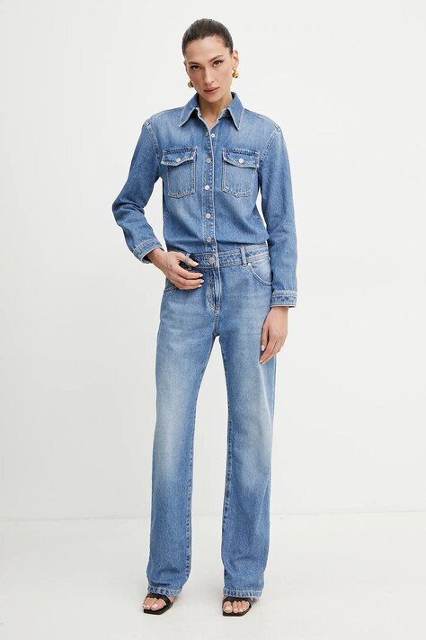 Pinko salopetă din denim cu guler, 104897 A2DW