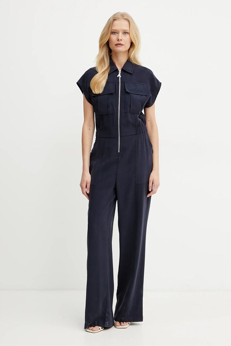 Patrizia Pepe salopeta culoarea albastru marin, cu guler, 2T0072 A573