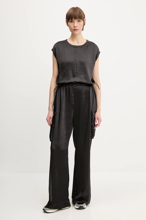 Гащеризон EA7 Emporio Armani в черно с овално деколте AF13256.7W000181