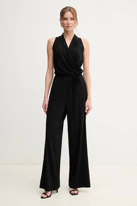 Weekend Max Mara salopetă culoarea negru, cu decolteu in v, 2515641012600