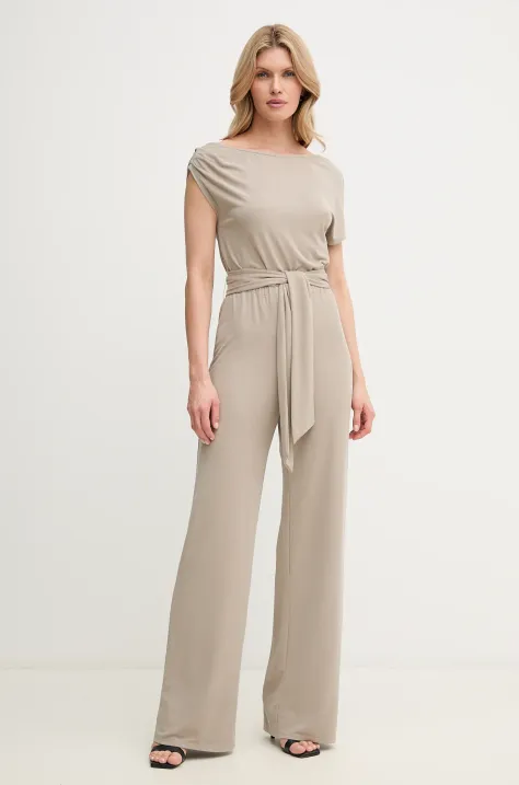 Guess salopetă RUMI culoarea bej, cu decolteu rotund, W5GD89 KCTB0