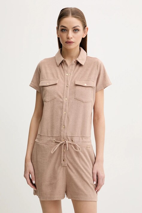 Melissa Odabash kombinezon kolor beżowy z kołnierzykiemm Cheryl