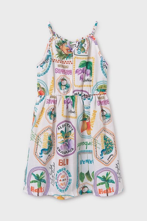 Mayoral rochie fete culoarea verde, mini, evazată, 6986