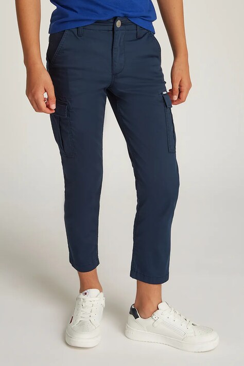 Tommy Hilfiger pantaloni copii culoarea albastru marin, neted, KB0KB09303