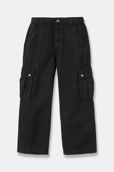 Guess pantaloni copii culoarea negru, uni, L5RB10 WFY62