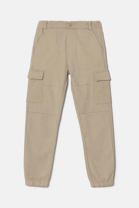 Guess pantaloni de trening din bumbac pentru copii culoarea bej, neted, N5RQ13 KA6R4