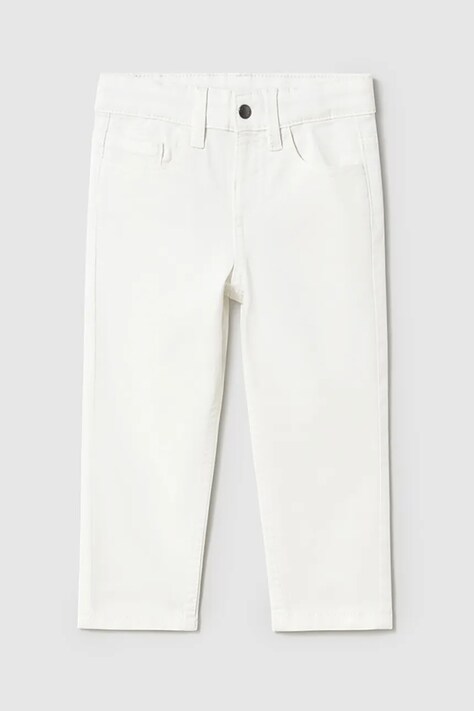 Dětské kalhoty Mayoral slim fit basic bílá barva, hladké, 506
