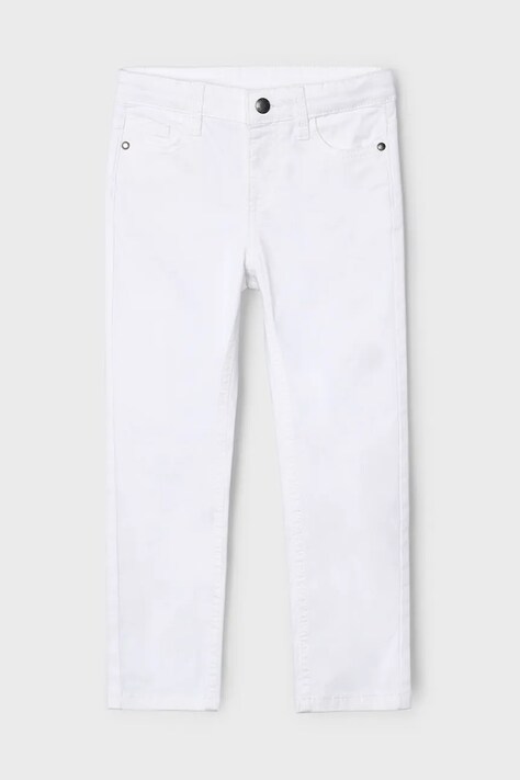 Дитячі штани Mayoral slim fit basic колір білий однотонні 509