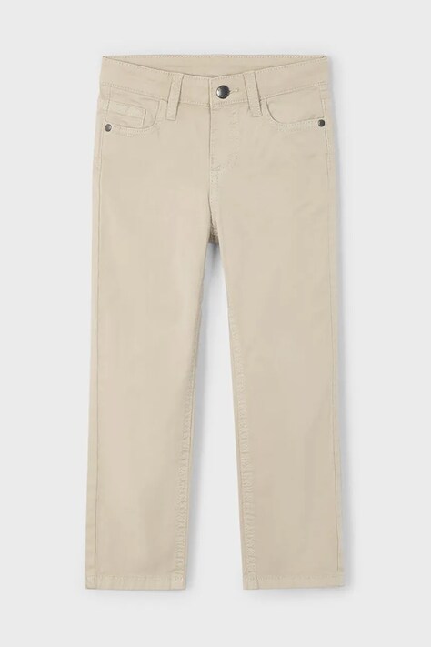 Mayoral pantaloni copii slim fit basic culoarea bej, neted, 509