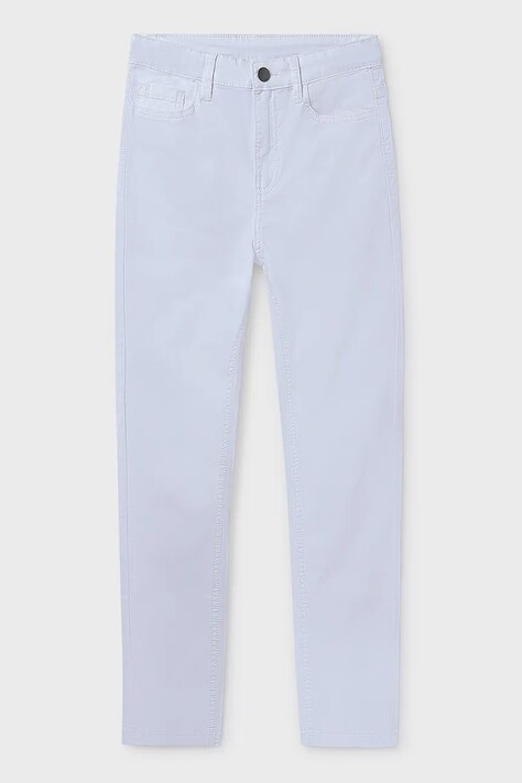 Dětské kalhoty Mayoral slim fit basic bílá barva, hladké, 520